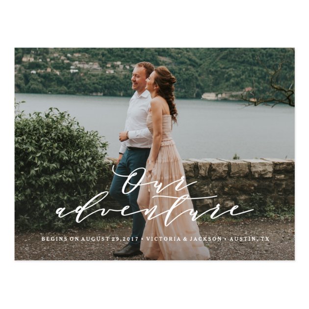 Our Adventure Save The Date Photo Postcard