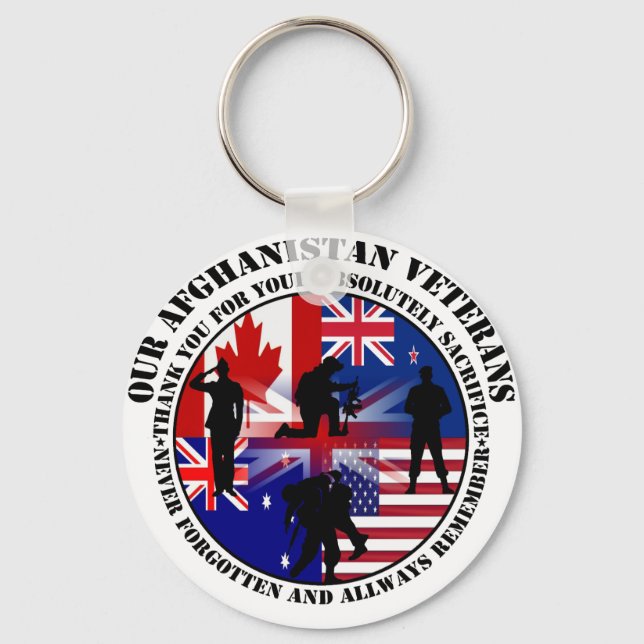 Our Afghanistan Veterans 5 Nations Keychain (Front)