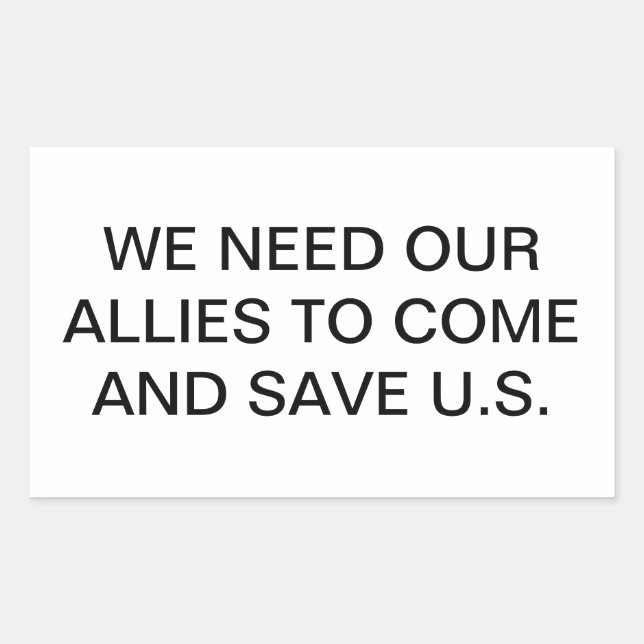 OUR ALLIES MUST SAVE U.S.. Hankamer Artjunkhaus Rectangular Sticker (Front)