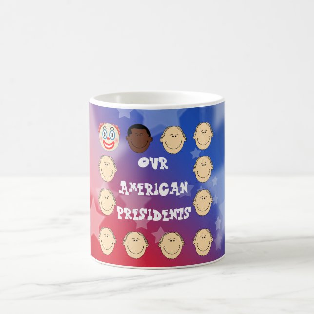 "Our American Presidents" with Trump Clown Coffee Mug (Center)