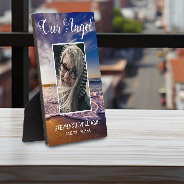 Our Angel | Beach Photo Memorial Plaque (Creator Uploaded)