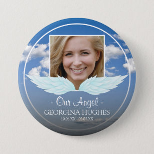 Our Angel Custom Photo Funeral Button