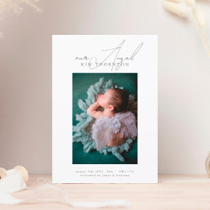 our Angel frame photo baby birth announcement
