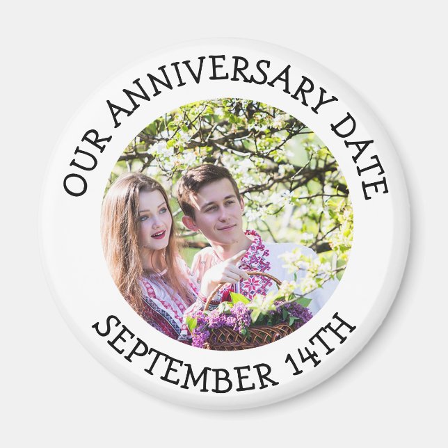 Our Anniversary Date Personalized Reminder Magnet (Front)