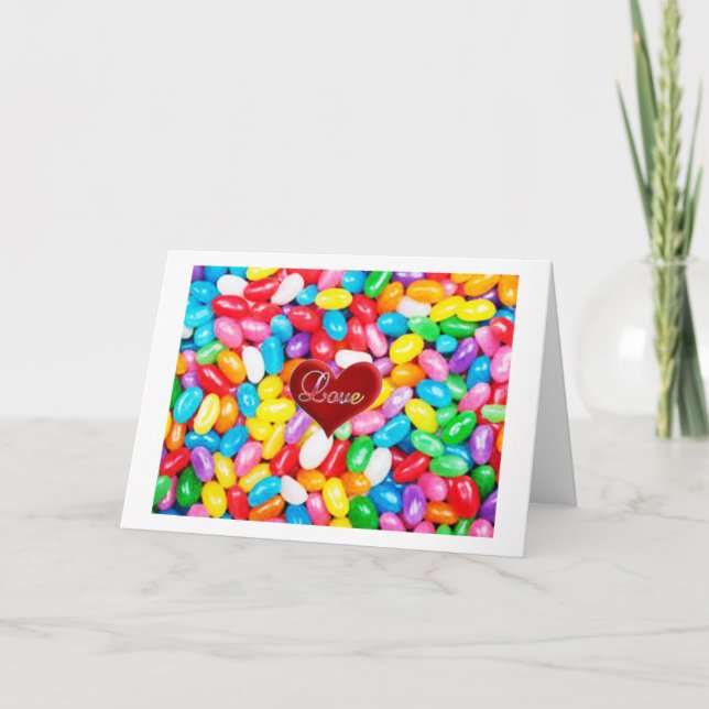 OUR ANNIVERSARY "I LOVE YOU" MORE THAN JELLY BEANS HOLIDAY CARD (Front)