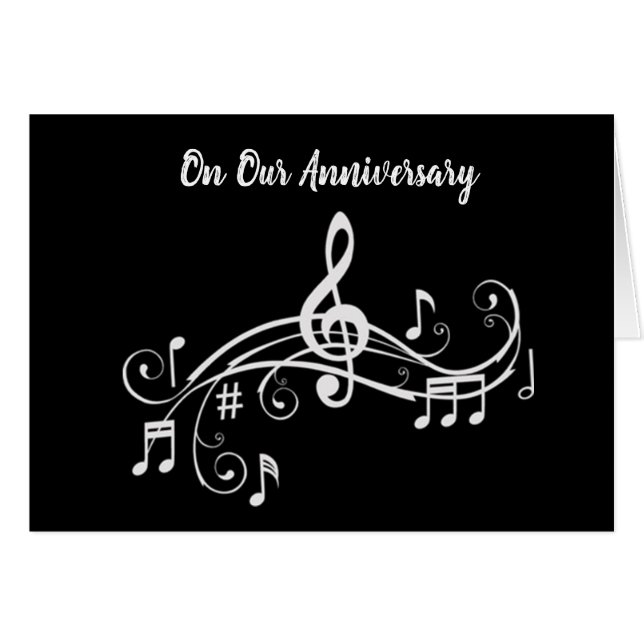 **OUR ANNIVERSARY** LET'S MAKE BEAUTIFUL MUSIC CARDS (Front Horizontal)
