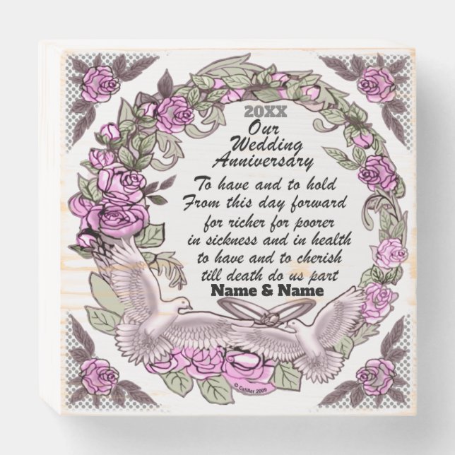 Our Anniversary  Wooden Box Sign (Front Horizontal)
