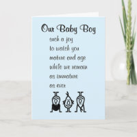 Our Baby Boy A Funny Birthday Poem For Our Son Card - 16463 Reviews