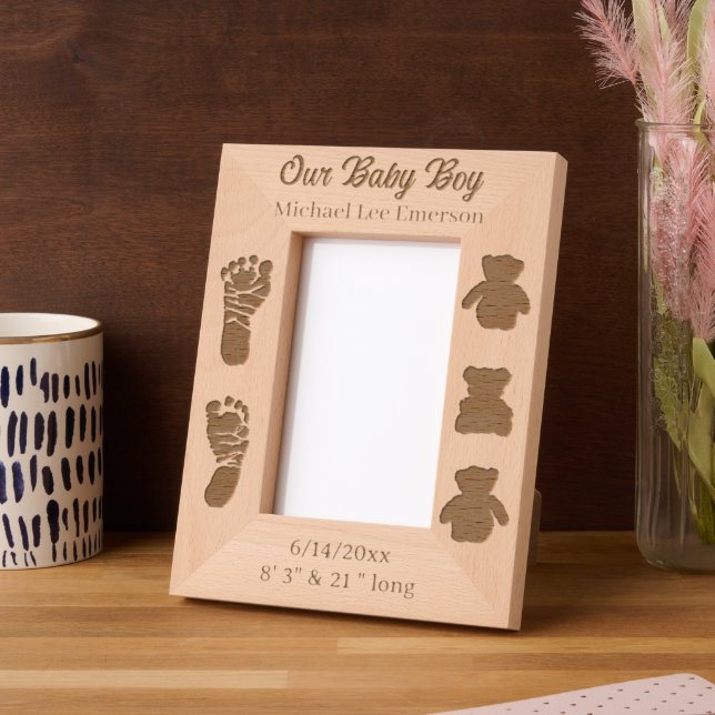Our Baby Boy  | New Baby Personalized Engraved Frames (Left)