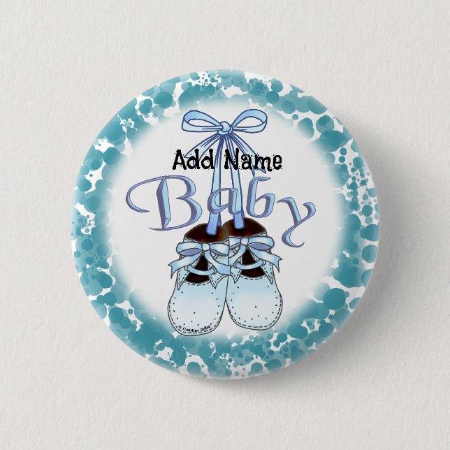 Our Baby Boy Shoes Button (Front)