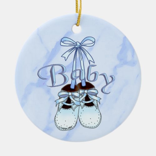 Our Baby Boy Shoes Ceramic Ornament