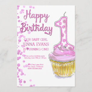 Our Baby Girl is Turning One Invitation
