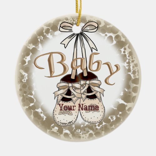 Our Baby Girl Shoes Ceramic Ornament