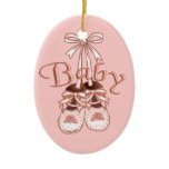 Our Baby Girl Shoes Ceramic Ornament