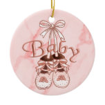 Our Baby Girl Shoes Ceramic Ornament