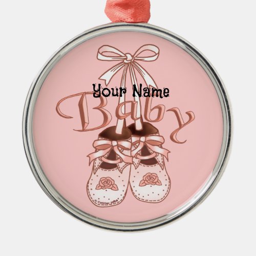 Our Baby Girl Shoes Metal Ornament