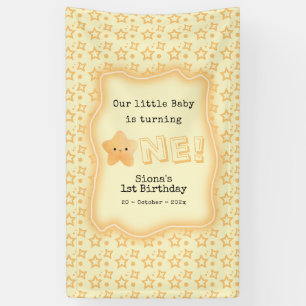 Our Baby Is Turning One Cute Star 1st Birthday Banner