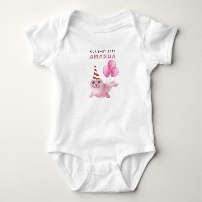 Our Baby SEAL 1st Birthday Under The Sea Baby Bodysuit (Front)