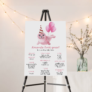 Our Baby Seal First Birthday Milestone Birthday Foam Board