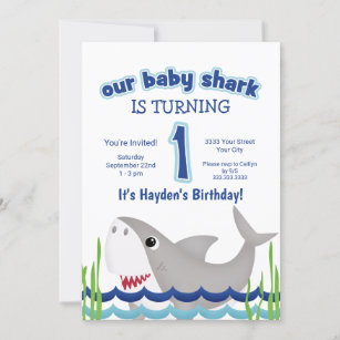 Our Baby Shark 1st Birthday Invitation