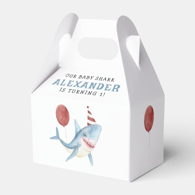 Our Baby Shark 1st Birthday Under The Sea Favor Boxes (Front Side)