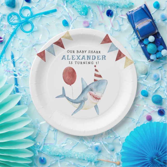 Our Baby Shark 1st Birthday Under The Sea Paper Plates (Party)