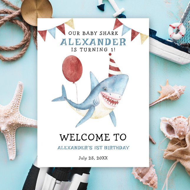 Our Baby Shark 1st Birthday Under the sea Poster (Creator Uploaded)