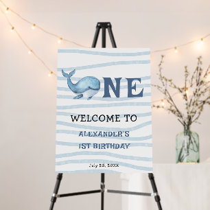 Our Baby Whale 1st Birthday Under the sea Foam Board