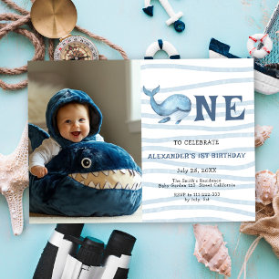 Our Baby Whale 1st Birthday Under The Sea Invitation
