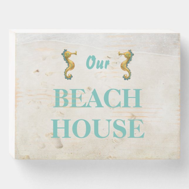 Our Beach House Wooden Box Sign (Front Horizontal)