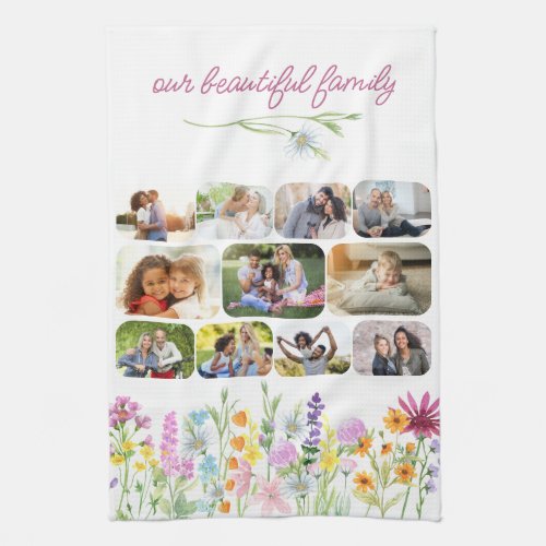 Our Beautiful Family Pretty Wildflower 11 Photo Kitchen Towel