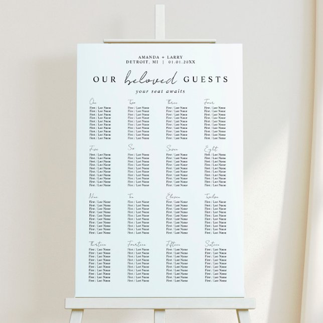 Our Beloved Guests Simple Wedding Seating Chart Foam Board (Creator Uploaded)