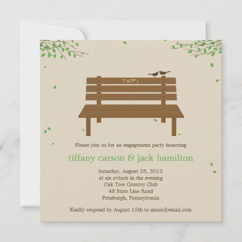 Our Bench Engagement Party Invitation