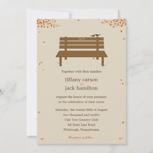 Our Bench Fall Wedding Invitation