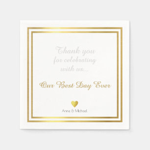 our best day ever wedding party paper napkins