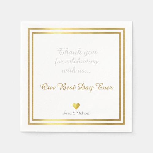 our best day ever wedding party paper napkins