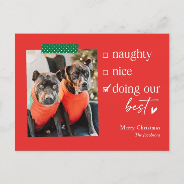 Our Best EDITABLE COLOR Holiday Christmas Postcard (Front)