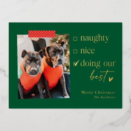 Our Best Foil Holiday Postcard Christmas Card