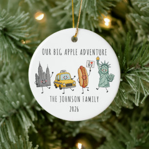 Our Big Apple Adventure Family NYC Ceramic Ornament