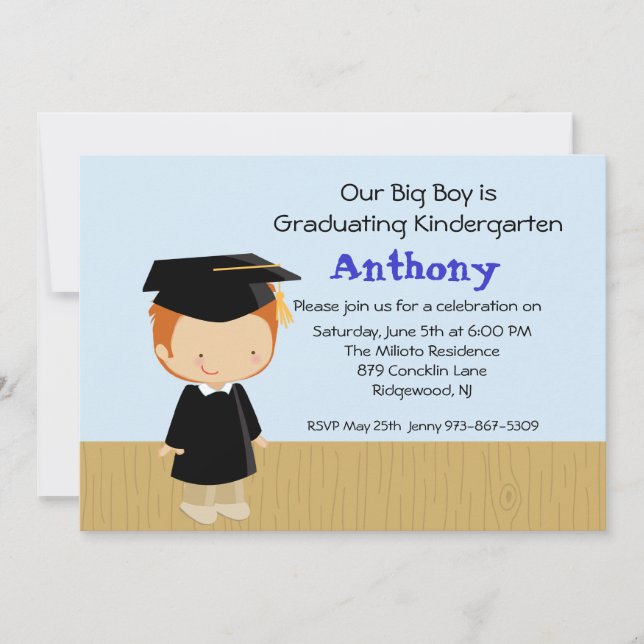 Our Big Boy's  Graduation Invitation (Front)