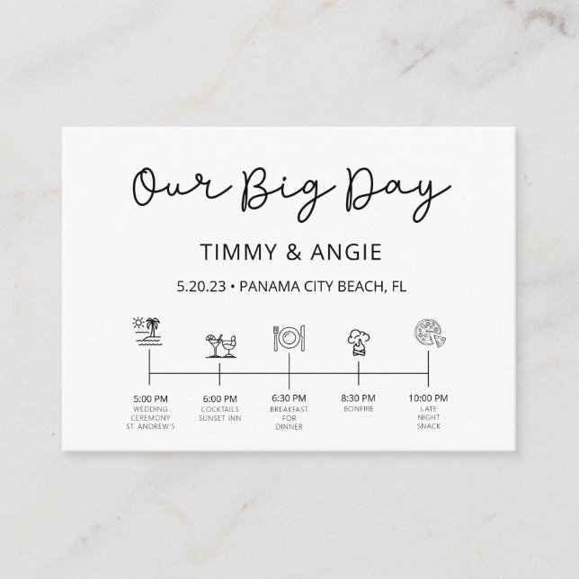 Our Big Day aligned Timmy & Angie Enclosure Card (Front)