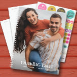Our Big Day Photo Wedding Planner<br><div class="desc">Wedding planner with your favorite photo on the front and back and personalized with your details in chic lettering. Planner includes monthly and weekly layouts,  12 months,  60 pages with laminated soft cover front and back covers.</div>