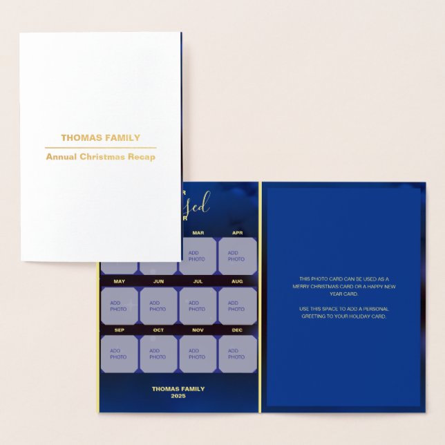 Our Blessed Year 12 Photo Holiday Foil Card (Display)