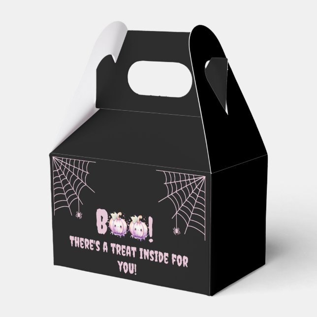 Our Boo is Turning Two Halloween Birthday Favor Boxes (Front Side)