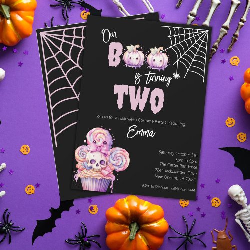 Our Boo is Turning Two Halloween Birthday Invitation