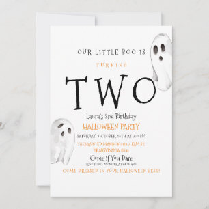 Our Boo is Two, Cute Ghost Halloween Invitation