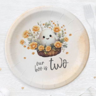Our Boo is Two Ghost Birthday Paper Plates