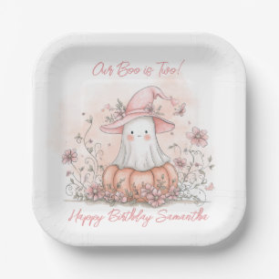 Our Boo is Two Halloween Birthday Paper Plates