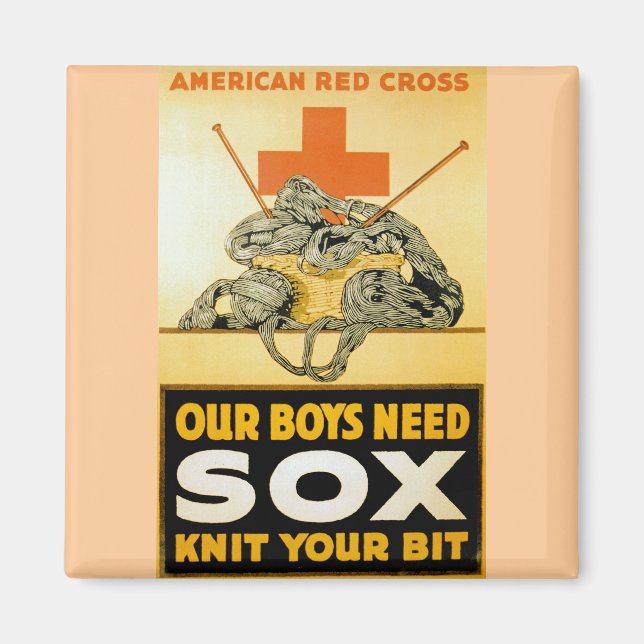 Our Boys Need Sox ~ Knit Your Bit Magnet (Front)