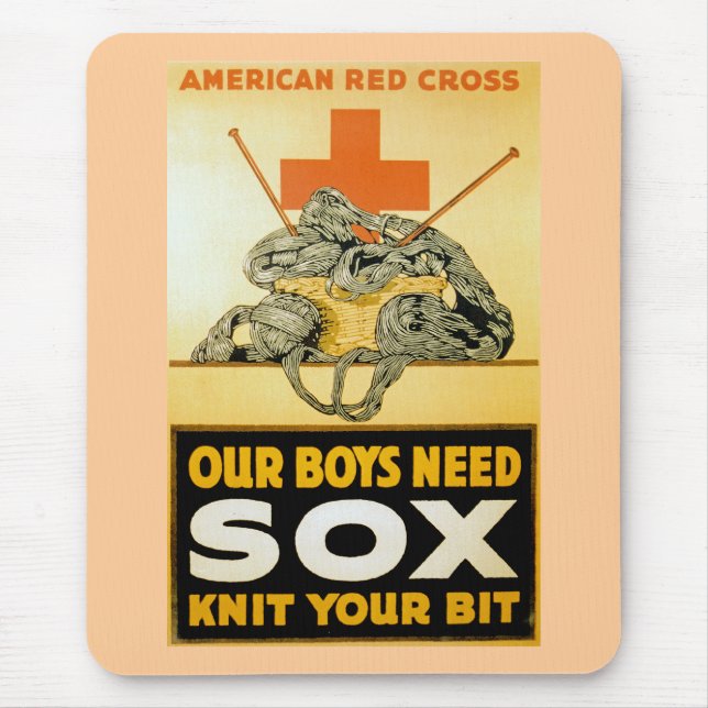 Our Boys Need Sox ~ Knit Your Bit Mouse Pad (Front)